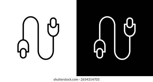 Exercise bands icons in line style. Editable black and white strokes