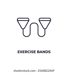 exercise bands outline icon. Linear vector from gym concept. Thin line exercise bands icon isolated on white background