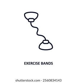 exercise bands outline icon.  Thin line icon from gym and fitness collection. Editable vector isolated on white background