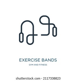 exercise bands thin line icon. fitness, exercise linear icons from gym and fitness concept isolated outline sign. Vector illustration symbol element for web design and apps.