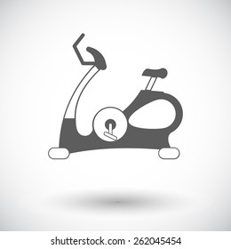 Exercise bicycle. Single flat icon on white background. Vector illustration.