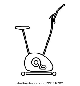 Exercise bicycle Stationary bike Exercycle icon outline black color