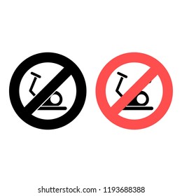 The Exercise bike ban, prohibition icon. Simple glyph vector of gym for UI and UX, website or mobile application