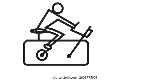 Exercise bike black icon, concept vector sign on isolated background. Exercise bike illustration, symbol