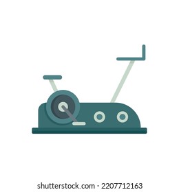 Icono de equipo de bicicleta de ejercicio. Ilustración plana del icono vectorial del equipo de bicicletas de ejercicio aislado en fondo blanco
