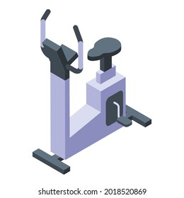 Exercise bike equipment icon. Isometric of exercise bike equipment vector icon for web design isolated on white background
