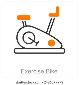 Exercise Bike and fitness icon concept