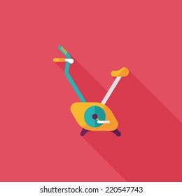 Exercise bike flat icon with long shadow,eps10