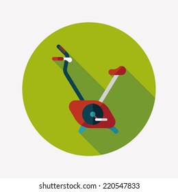 Exercise bike flat icon with long shadow,eps10