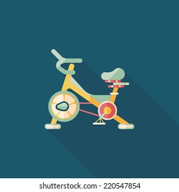 Exercise bike flat icon with long shadow,eps10