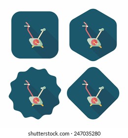 Exercise bike flat icon with long shadow,eps10