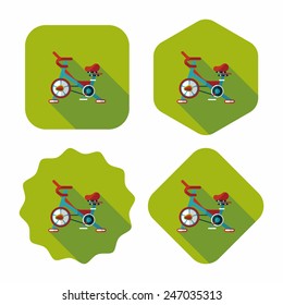 Exercise bike flat icon with long shadow,eps10