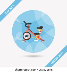 Exercise bike flat icon with long shadow,eps10