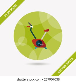 Exercise bike flat icon with long shadow,eps10