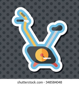 Exercise bike flat icon with long shadow,eps10