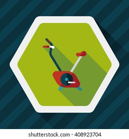 Exercise bike flat icon with long shadow,eps10