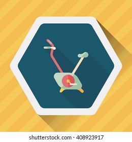 Exercise bike flat icon with long shadow,eps10