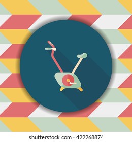 Exercise bike flat icon with long shadow,eps10
