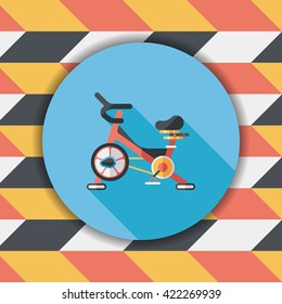 Exercise bike flat icon with long shadow,eps10