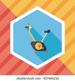 Exercise bike flat icon with long shadow,eps10
