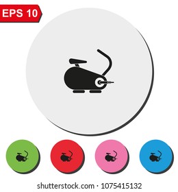 Exercise bike flat round colorful vector icon.