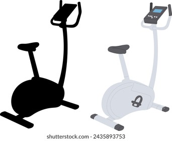 exercise bike in flat style on white background vector