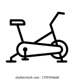 Exercise bike, gym cycling symbol icon vector