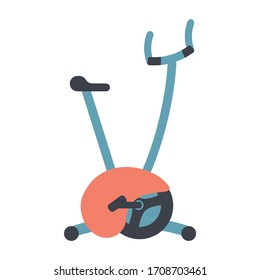 Exercise Bike - Hand Drawn Vector Icon Isolated On White.