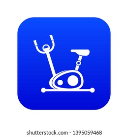 Exercise bike icon digital blue for any design isolated on white vector illustration