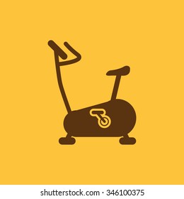 The exercise bike icon. Exercycle symbol. Flat Vector illustration