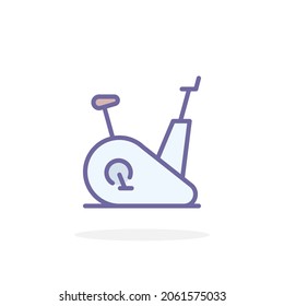 Exercise bike icon in filled outline style. For your design, logo. Vector illustration.