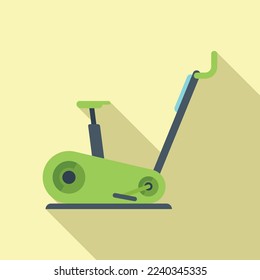 Exercise bike icon flat vector. Active sport. Workout gym