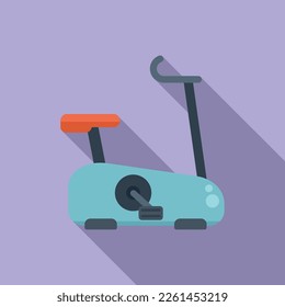 Exercise bike icon flat vector. Healthy sport. Active fitness