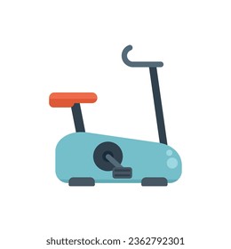 Exercise bike icon flat vector. Healthy sport. Active fitness isolated