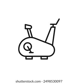 Icono de la bici del ejercicio aislado en el fondo blanco