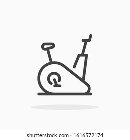 Exercise bike icon in line style. For your design, logo. Vector illustration. Editable Stroke.