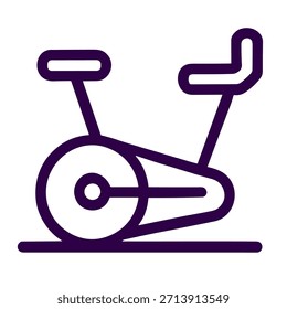 Exercise bike icon. An linear vector illustration of exercise bike isolated on white background.