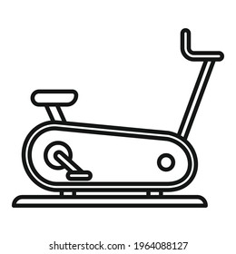 Exercise bike icon. Outline Exercise bike vector icon for web design isolated on white background