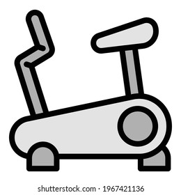 Exercise bike icon. Outline Exercise bike vector icon for web design isolated on white background