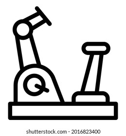 Exercise bike icon. Outline exercise bike vector icon for web design isolated on white background