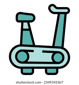 Exercise bike icon outline vector. Shoe interior. Seller shop color flat