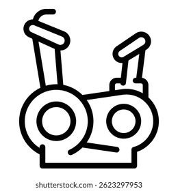 Exercise bike icon. Outline exercise bike vector icon for web design isolated on white background
