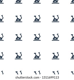 Exercise Bike Icon Pattern Seamless White Background. Editable Filled Exercise Bike Icon. Exercise Bike Icon Pattern For Web And Mobile.