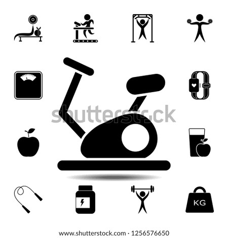 The Exercise bike icon. Simple glyph vector element of gym icons set for UI and UX, website or mobile application
