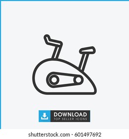 exercise bike icon. simple outline exercise bike vector icon. on white background.