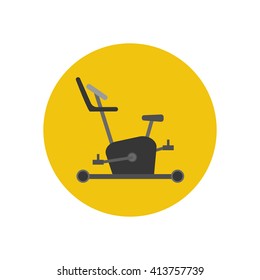 Exercise bike icon. Vector illustration. Gym equipment. Sport icon. Fitness icon 