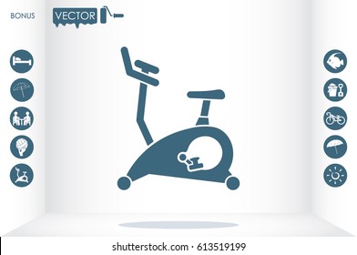 exercise bike icon, vector illustration eps10