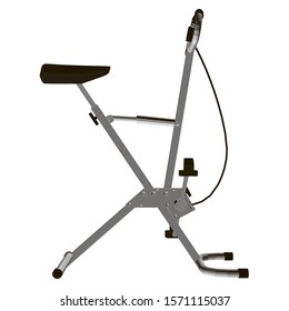 Exercise bike isolated on a white background. Side view. 3D. Vector illustration