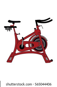 exercise bike isolated on white background flat style art creative vector element for design