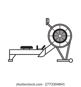 exercise bike line drawing on white background
